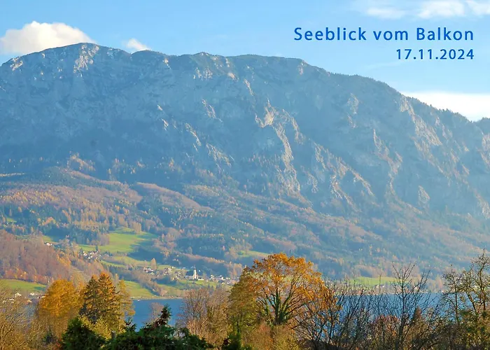 Διαμέρισμα Attersee - Ganzes Ferienhaus, Seeblick, Kamin, Sauna